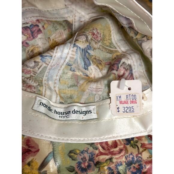 Vtg Nordic House Design Floppy Hat Vinyl Floral Vtg Design Sun Hat - Picture 4 of 7